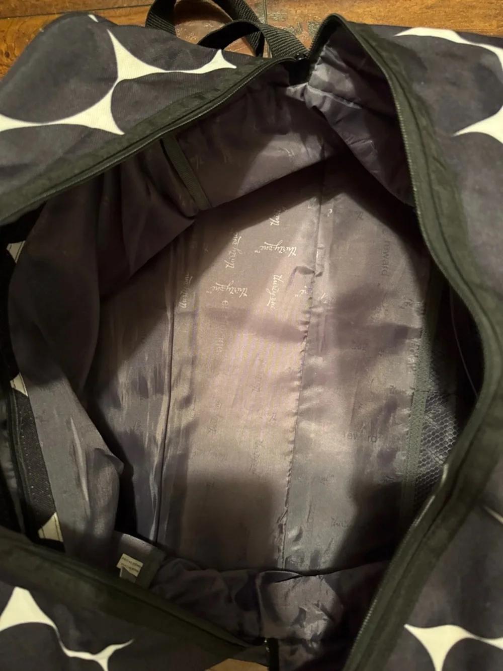 Thirty one Black and Cream Polka Dot Travel Duffel Bag - Picture 8 of 15